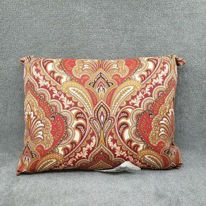 Golden Ridge Throw Pillow Gold Burgundy Multicolor Printed 16x11x4 - New